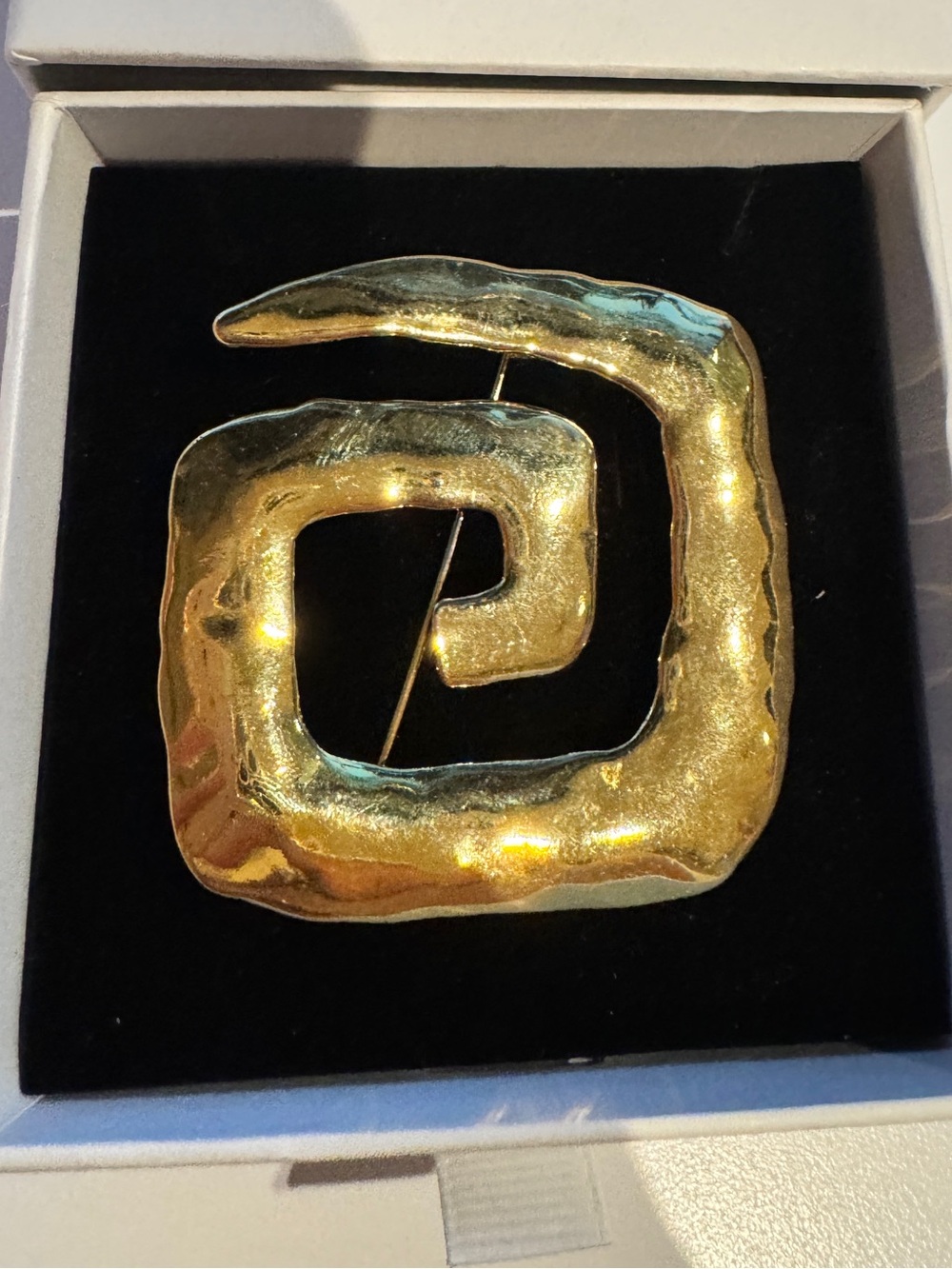 Vintage Gold Spiral Statement Brooch - Women's Jewelry